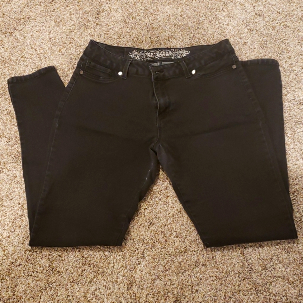 Black stretch jeggings - Express